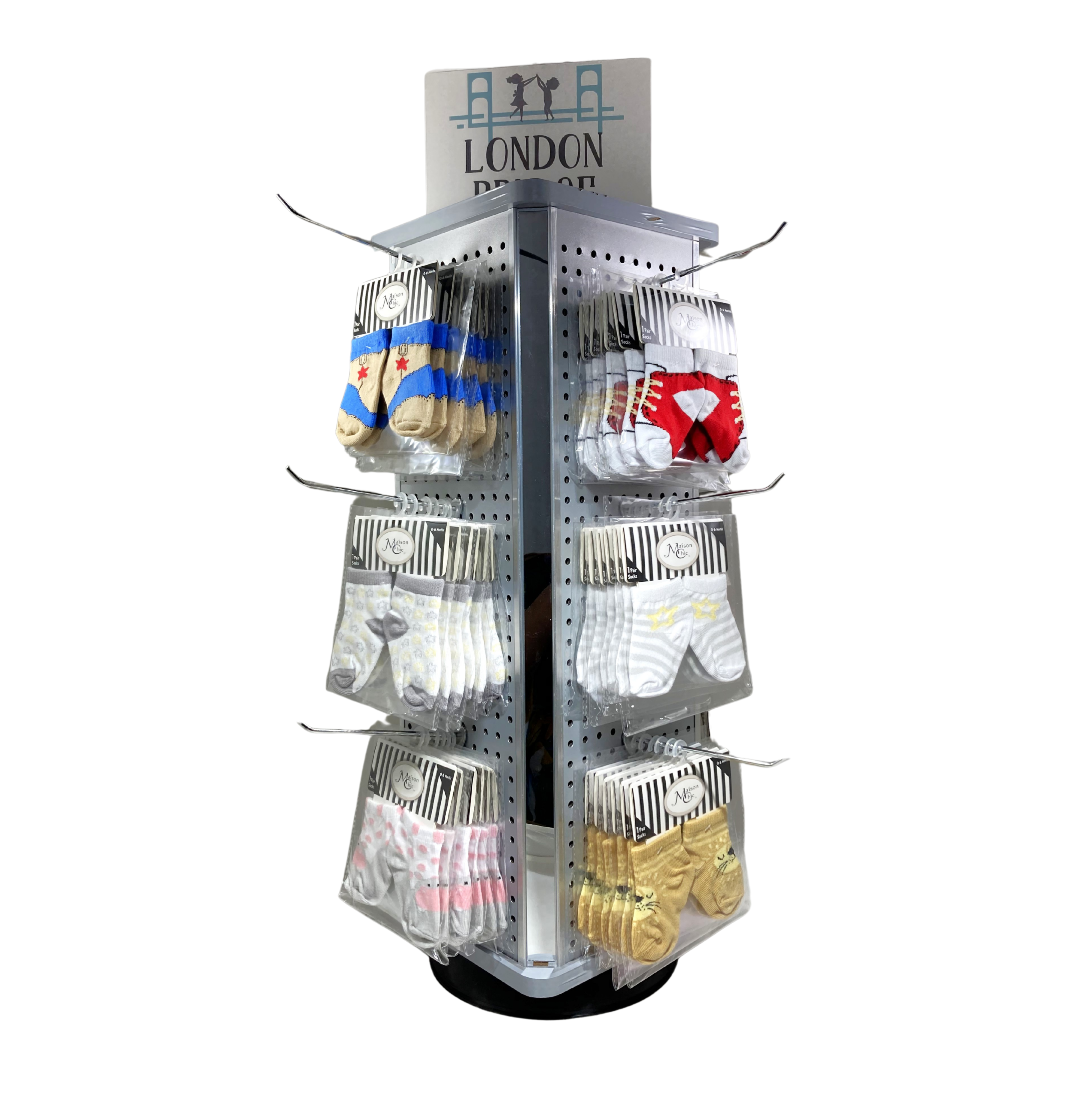 Sock Prepack with 4-Panel Display