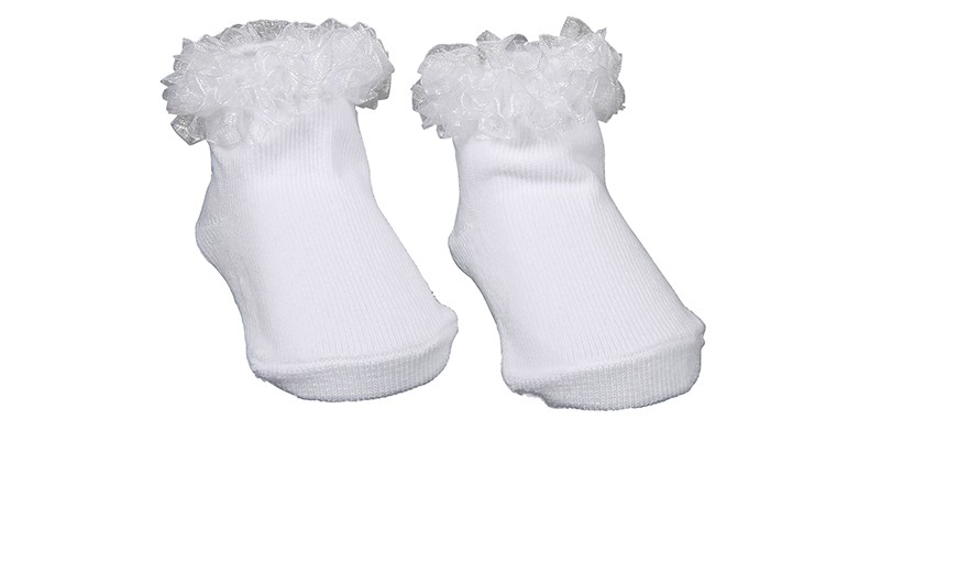 Ruffled White Socks