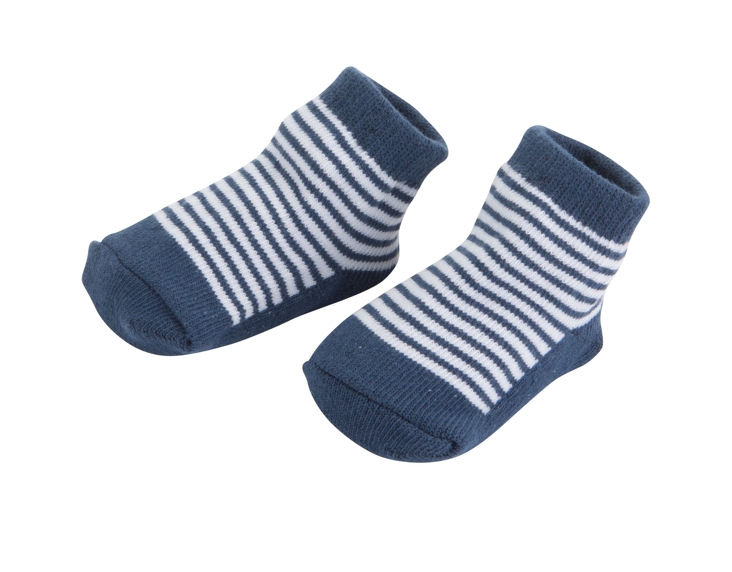 Navy & White Striped Socks