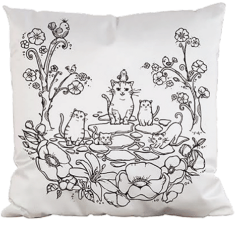 Coloring Pillow DIY Kit: Cats