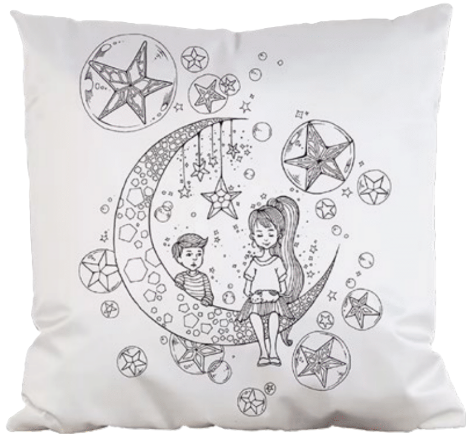 Coloring Pillow DIY Kit: Moon & Stars