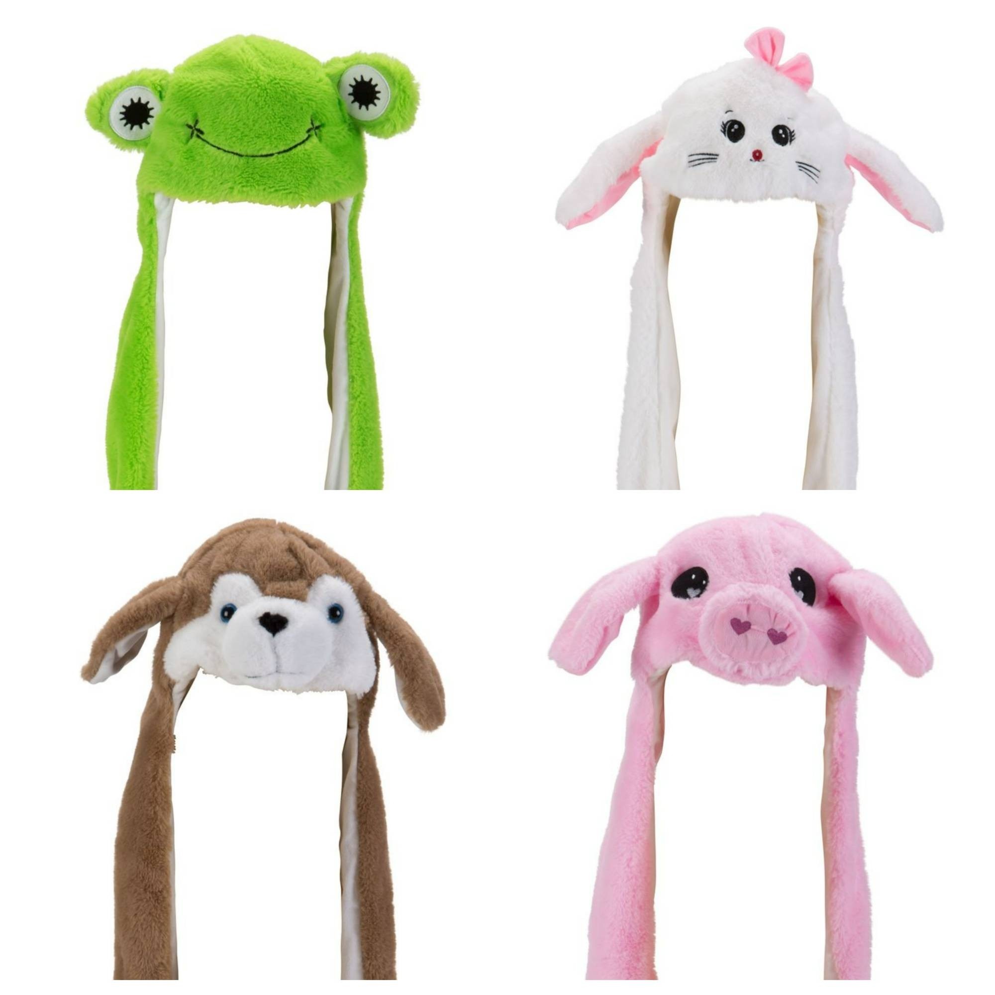 Animal Hats with Moving Ears Assortment