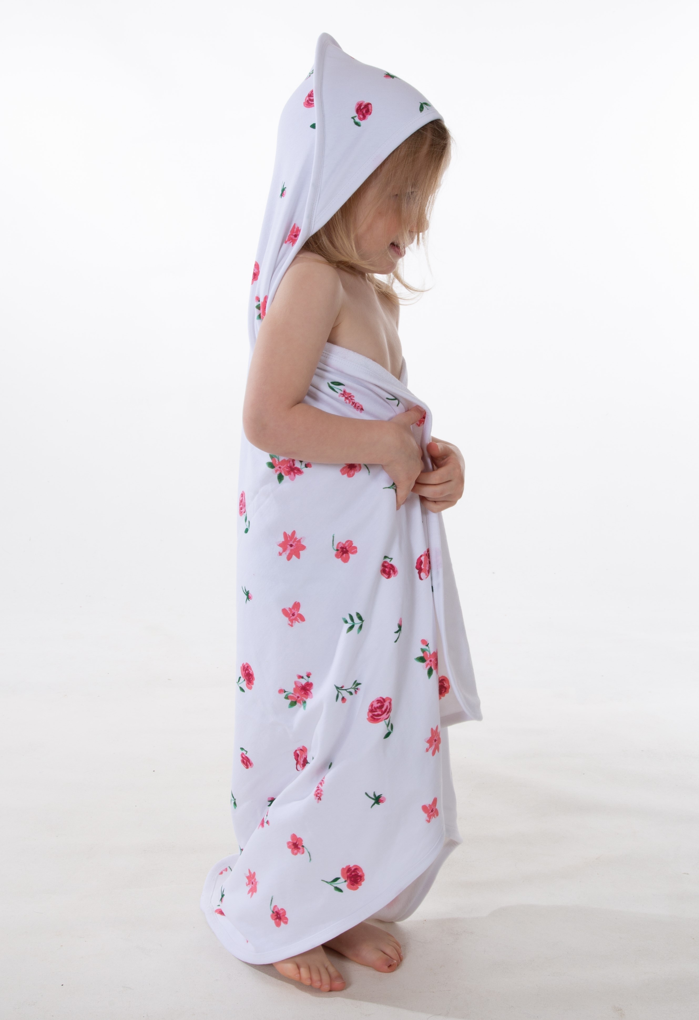 Blushing Blossoms Hooded Towel
