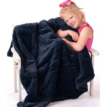 Midnight Blue Soft Fur Throw