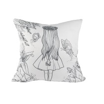 Coloring Pillow DIY Kit: Girl in the Garden