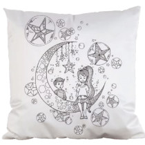 Coloring Pillow DIY Kit: Moon & Stars