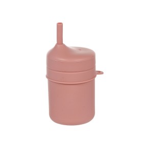 Dark Rose Silicone Drink Cup with Lid & Straw