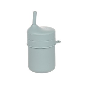 Misty Blue Silicone Drink Cup with Lid & Straw