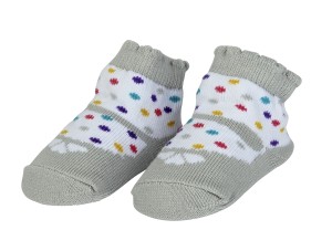 Gray Mary Jane with Polka-Dots Socks 