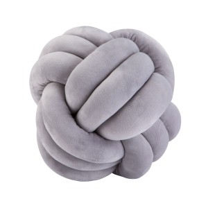 Pewter Gray Knot Ball Pillow