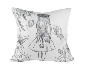 Coloring Pillow DIY Kit: Girl in the Garden