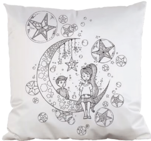 Coloring Pillow DIY Kit: Moon & Stars