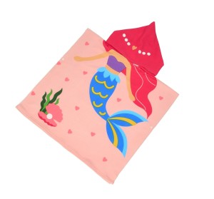 Pink Mermaid Hooded Poncho Towel